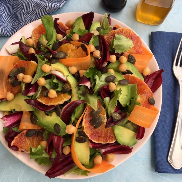 insalata di arance, carote e ceci
