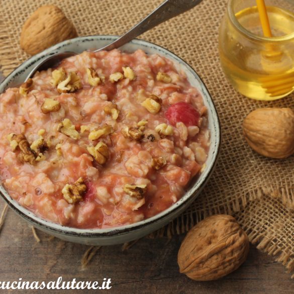 porridge con rabarbaro