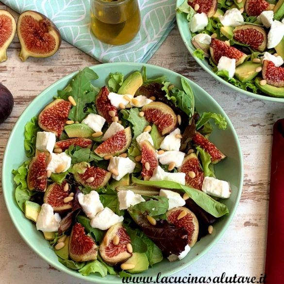 insalata di fichi, avocado e mozzarella