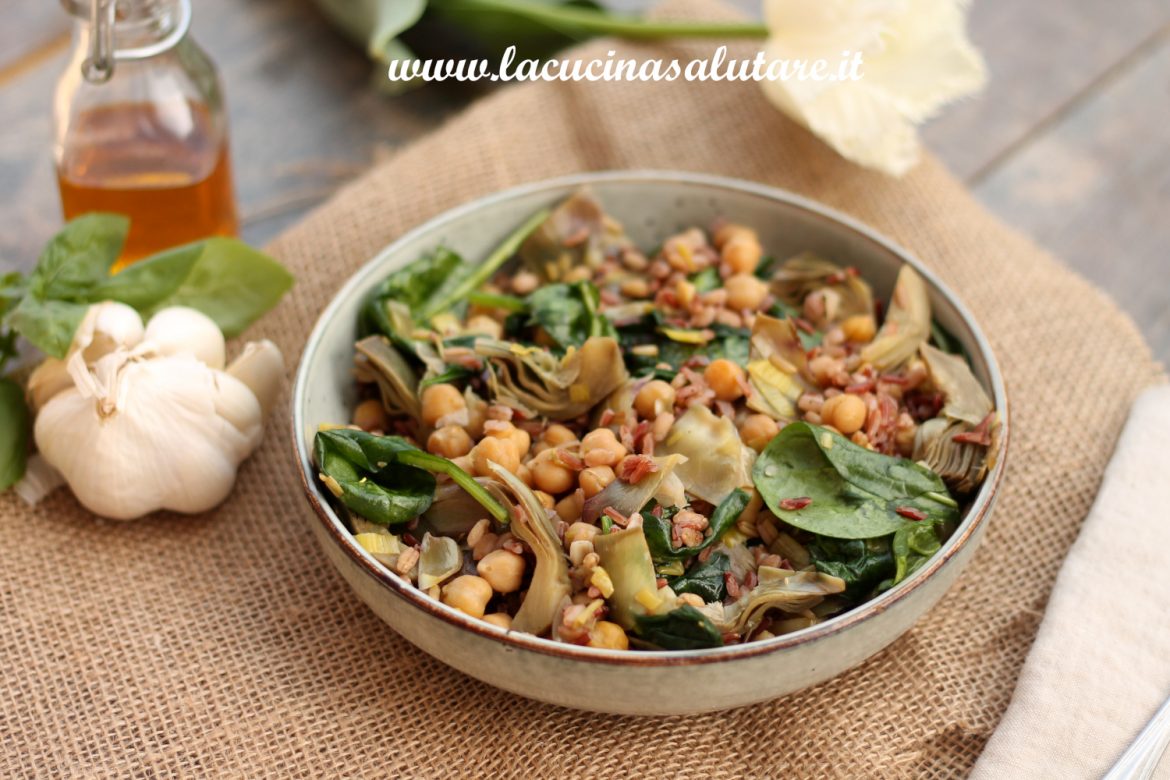 carciofi con riso e ceci