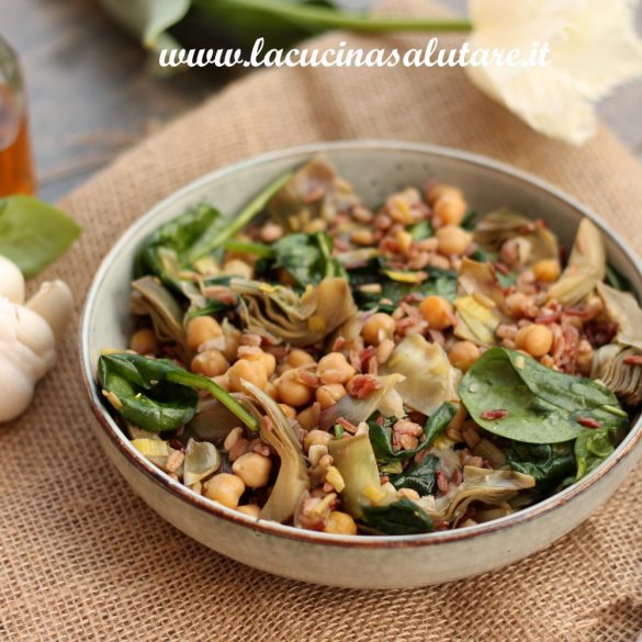 carciofi con riso integrale carciofi con riso e ceci