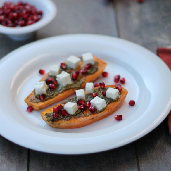 patate americane con pesto e feta batate al forno