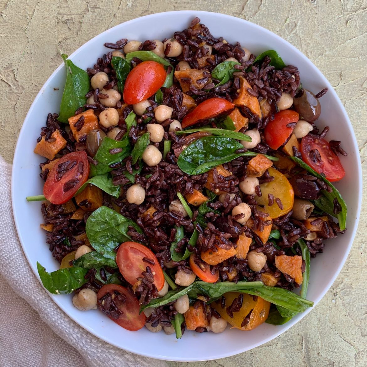 riso con ceci e spinaci