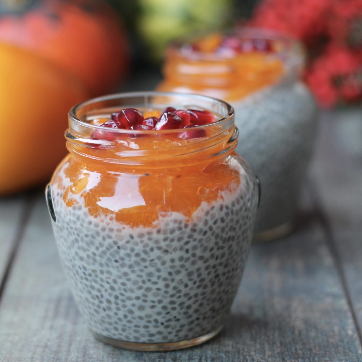 chia pudding con cachi