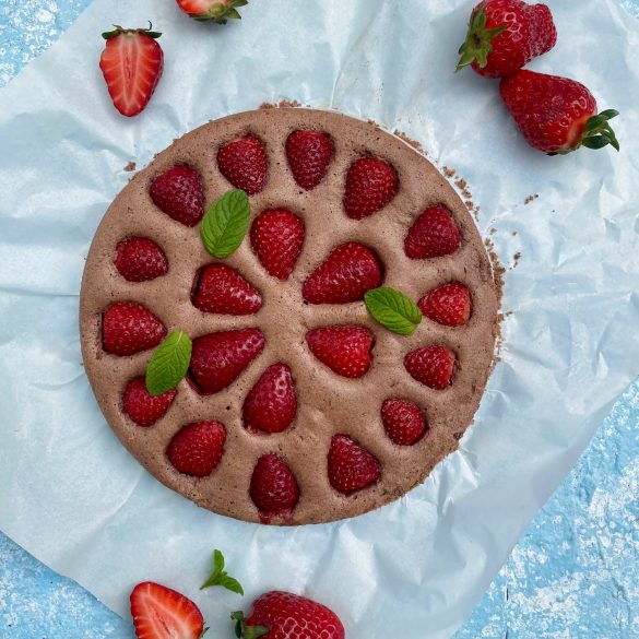 Torta fit con fragole torta senza lattosio