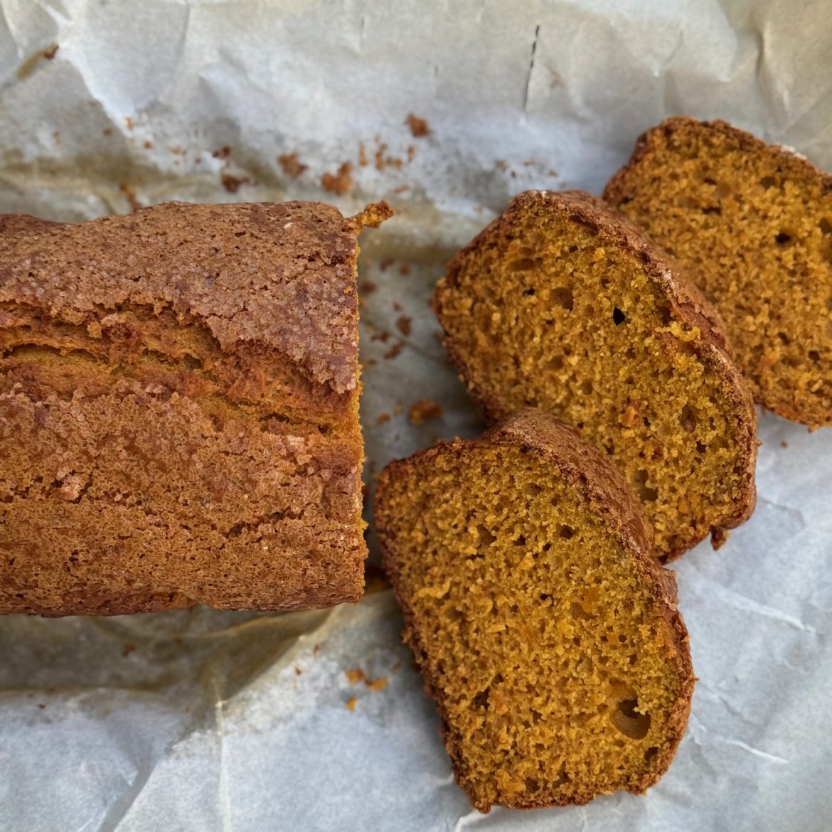 Plumcake alla zucca senza lattosio.